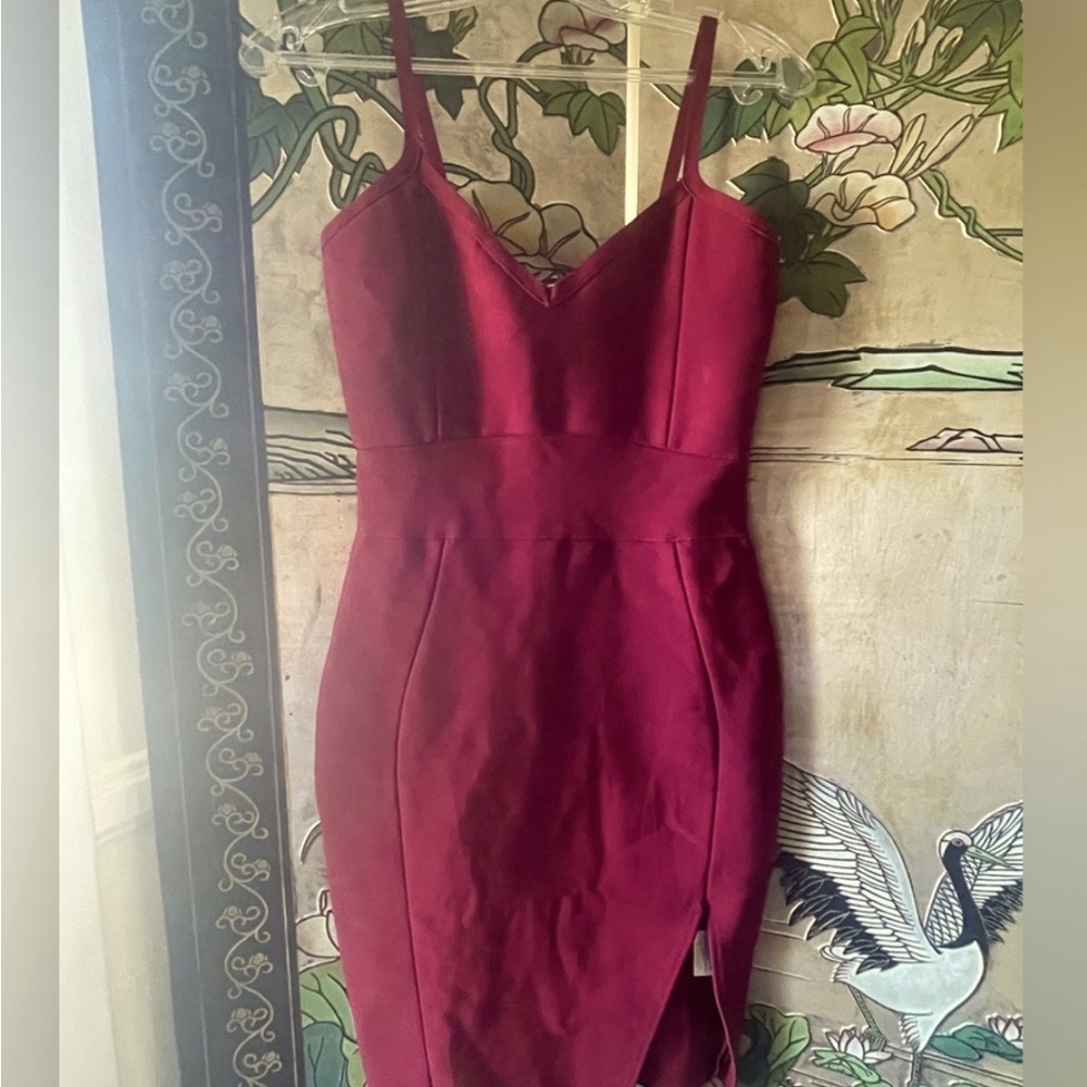Bandage BodyCon Burgundy Dress